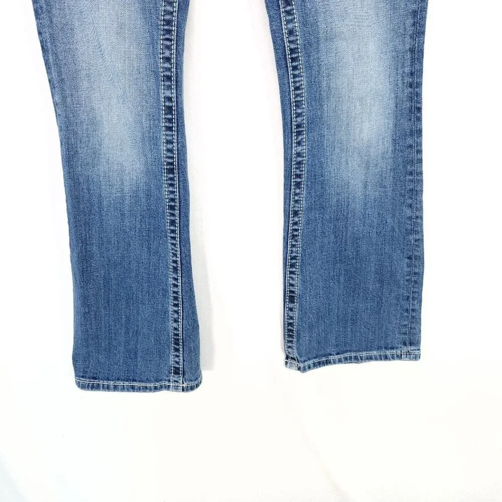 Miss Me Jeans Women Size 28 Blue Signature Rise Boot Stretch Thick Stitch_6